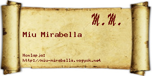 Miu Mirabella névjegykártya